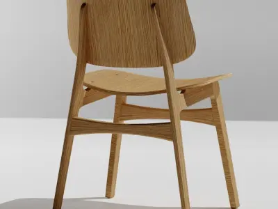 Wooden school chair  Free 3D model