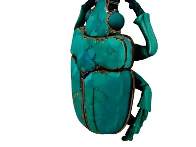 Realistic Turquoise Scarab Beetle 3D Model Low-poly 3D model