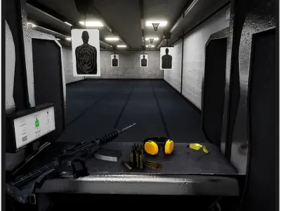 Shooting Range Package  80 Variations Low-poly 3D model