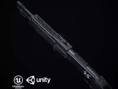 SPAS 12 PBR Low-poly 3D model