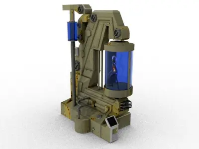 cryo capsule sci-fi cryopod Low-poly 3D model