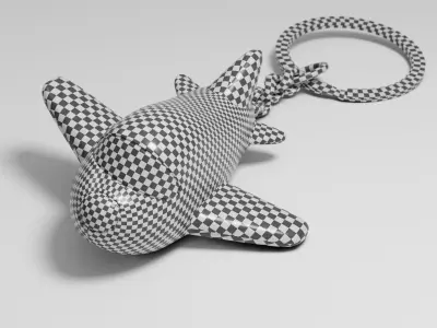 Airplane keychain Low-poly 3D model