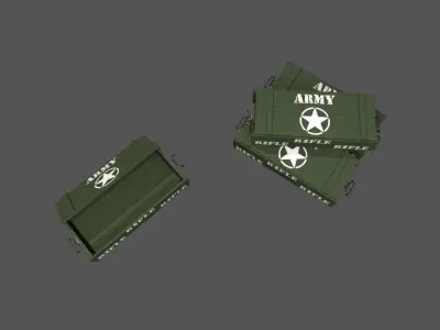 Army Military box Free low-poly 3D model