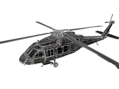 Lowpoly Sikorsky UH-60 Black Hawk Low-poly 3D model