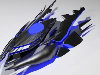 Spaceship spacecraft high quality pbr Low-poly 3D model