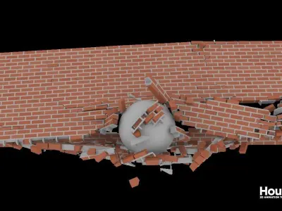 Houdini Brick Destruction Asset 3D model