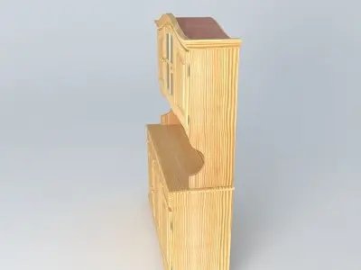 Pine kitchen dresser Free 3D model