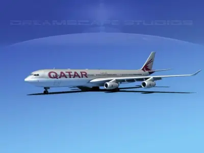 Airbus A340-600 Qatar 2 3D model