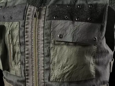 Tactical Body Armor Vest   Low Poly  game ready Low-poly 3D model