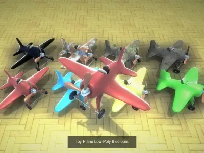 Game Ready Aviation Toys 3D Model Collection