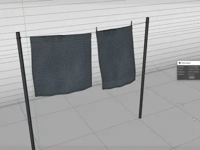 Clothes hanging Free 3D model