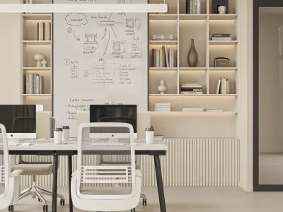  Office interior scene 02 3D model