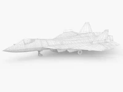 SU 57 Stealth Jet Fighter Pixel Camouflage 3D model
