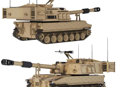 Self-Propelled Howitzer M109A6 Paladin 2019 3D model