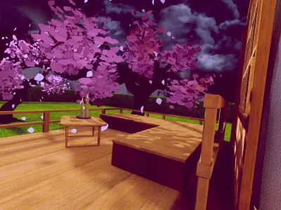 Samurai Sleeping Den Scene Low-poly 3D model