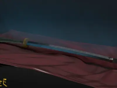 samurai sword katana Low-poly 3D model
