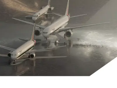 Boeing 777-200 767-300 and MD-82 3D model