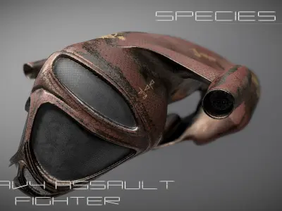 Species I - Alien Heavy Assault Fighter Low-poly 3D model