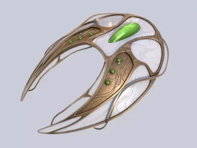 Alien spacecraft Low-poly 3D model