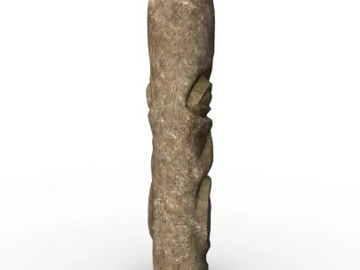 Totem pole Low-poly 3D model