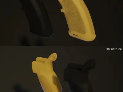 HK 416 A5 MR556 Pistol Grips Low-poly 3D model