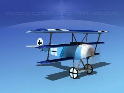 Fokker DR-1 Triplane V08 3D model