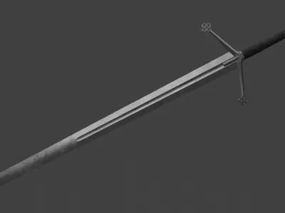 Two Handed Scottish Sword Claymore Low-poly 3D model