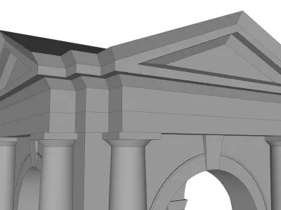 Tuscan order Arched portico in the mas with 34 column a pedestal Low-poly 3D model