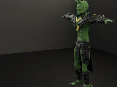 ready for game character Low-poly 3D model