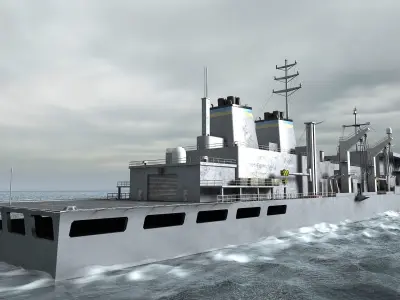 US Navy Supply-class fast combat support USS Low-poly 3D model