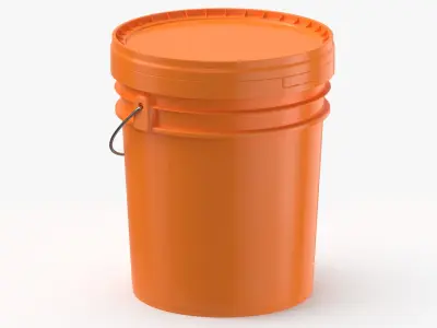 Bucket Type 02 Clean and Dirty Color Variations 3D model