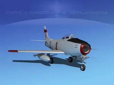 North American F-86 Sabre Jet RAAF 2 3D model