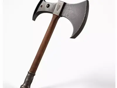 Fantasy DoubleBladed Battle Axe 3D model