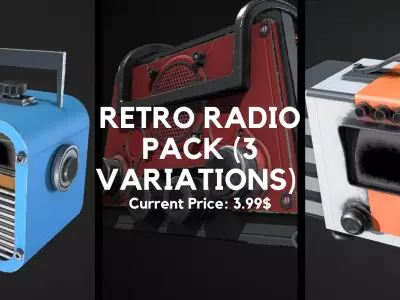 Assorted Retro Radio Collection - 3 Variations 3D model