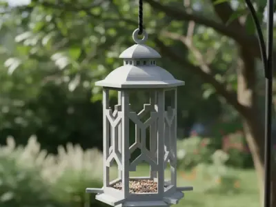 Lamp-Shaped Bird Feeder 3D Model 3D print model