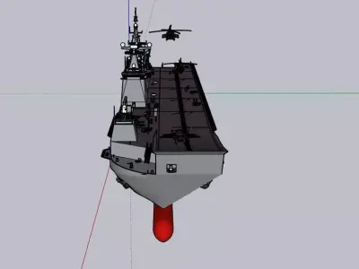 TCG ANADOLU Landing Helicopter Dock LHD 3D Model STL  SketchUp  3D model