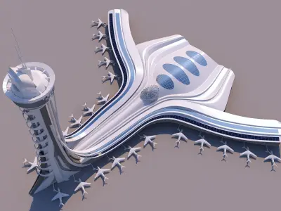 0198 - Airport Building 3D model