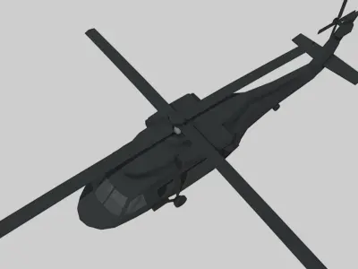 Black Hawk Helicopter Low Poly Low-poly 3D model