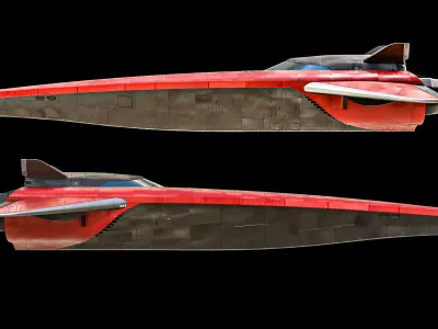 Sci-Fi Scout Spaceship Lowpoly Low-poly 3D model