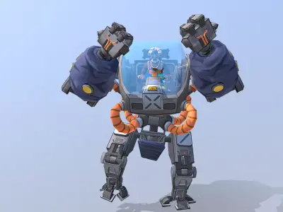 URBAN SCIFI MODIFIED LARGE ROBOT Roar Threat 3D model