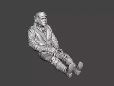 WWII RAF Spitfire pilot 3D print model
