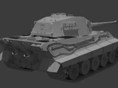 Tiger 2 Low-poly 3D model