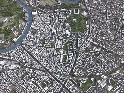 Grenoble Low-poly 3D model