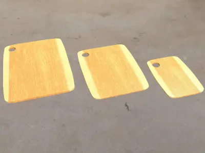Wooden chopping boards set2 Free low-poly 3D model