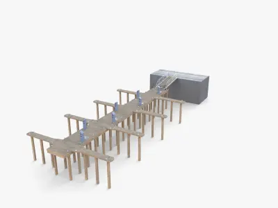 Pontoon dock V2 3D model