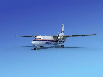 Fokker 50 Malaysia 3D model