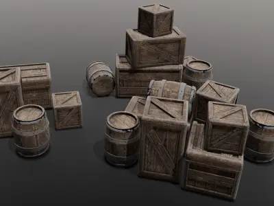 Industrial Crate 3D Model Low-poly 3D model