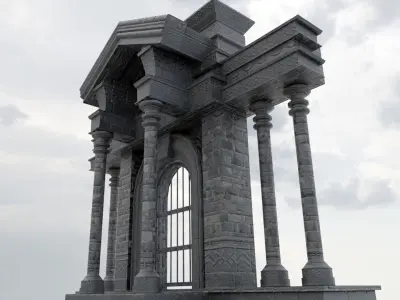 Roman Door Low-poly 3D model