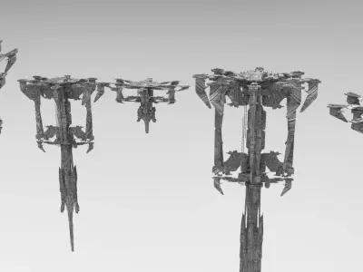 Moonbase platforms collection 7 models 3D model