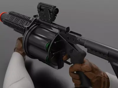 Multiple Shot Grenade Launcher Fps - Tps Low-poly 3D model